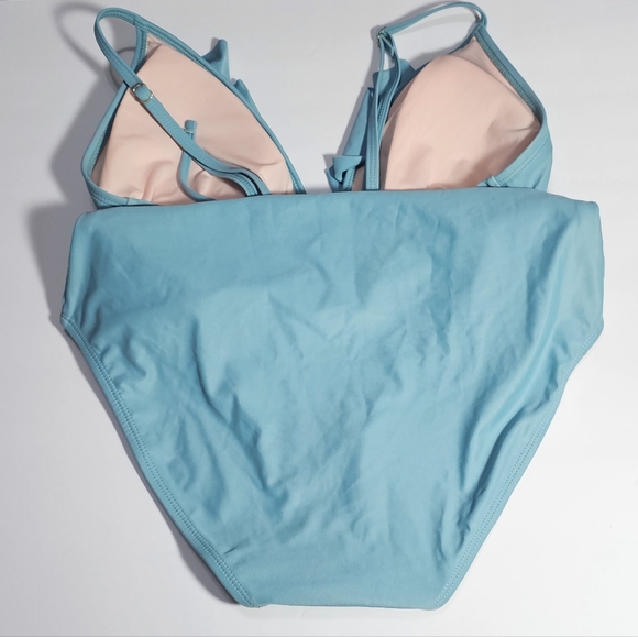 β€οΈβπ₯$5~ Mae Swimwear All Aboard Front Ruffle Cut Out One Piece Swimsuit - Picture 6 of 11